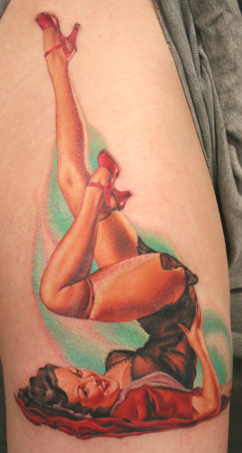 Tattoos - Fine Line tattoos - Aqua Legs